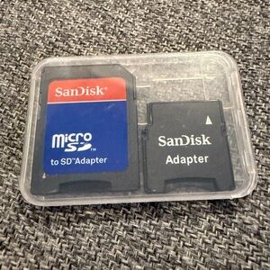 SanDisk Micro SD to SD Adapter + SanDisk SD Adapter Lot In Case -No Memory Cards